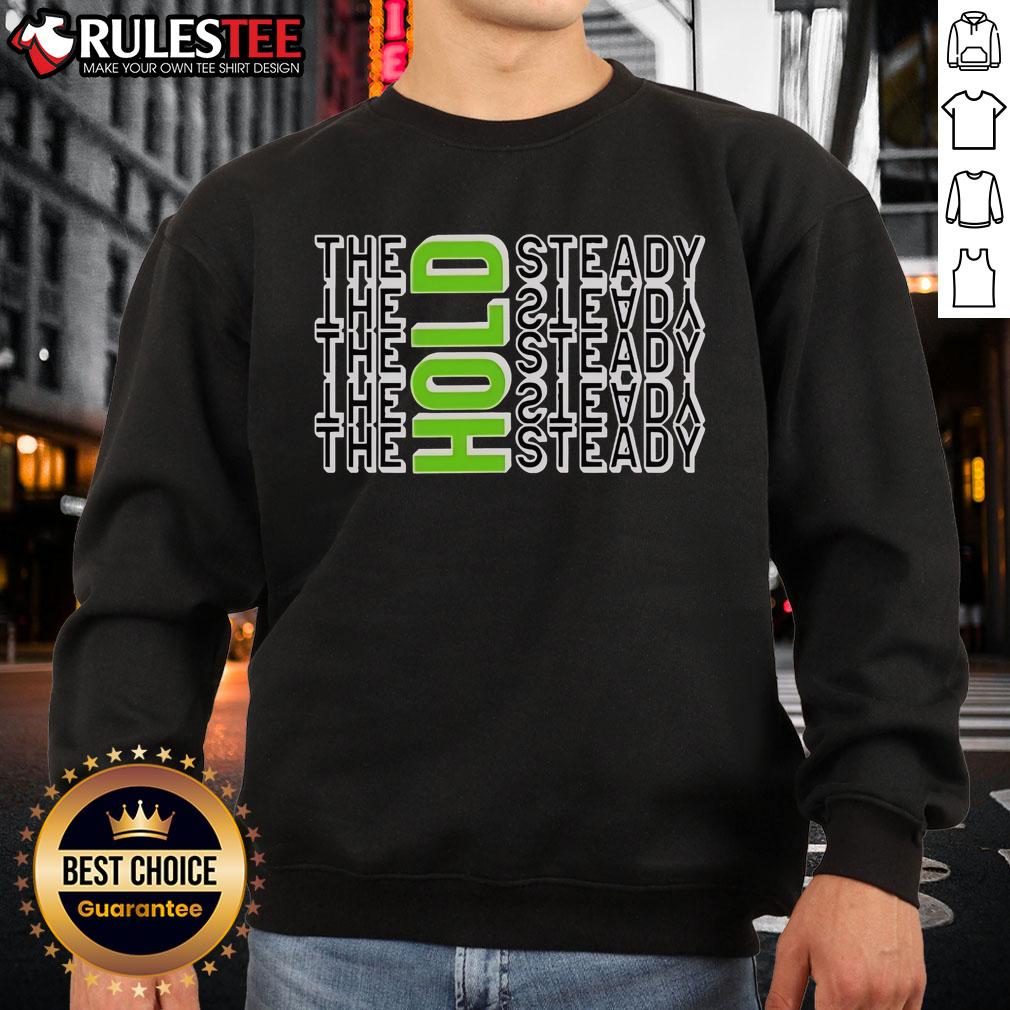 Official The Hold Steady Repeat Sweatshirt in black featuring bold logo design, perfect for fans of the band.