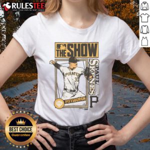 Pretty MLB The Show Pirates Paul Skenes ladies tee featuring stylish design and vibrant team colors for fans.