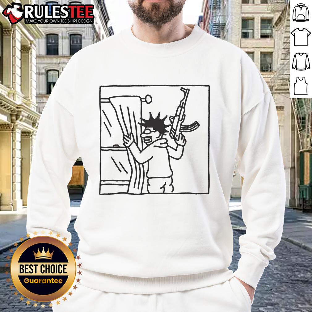 Cozy 'Who's That Peeking Through My Window' sweatshirt featuring a playful design, perfect for casual fall outfits.