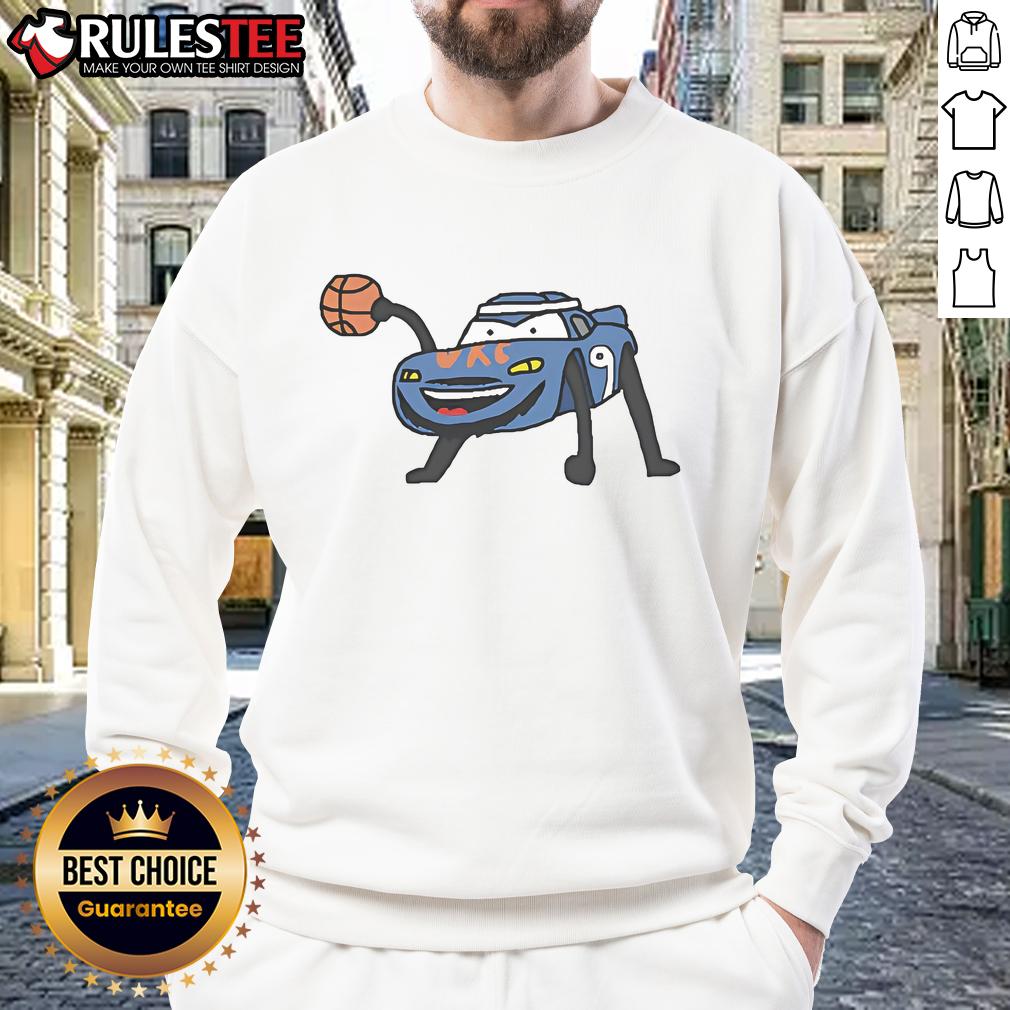 Awesome Alex Cars OKC Thunder 2025 NBA Champs sweatshirt featuring vibrant team colors and logo.