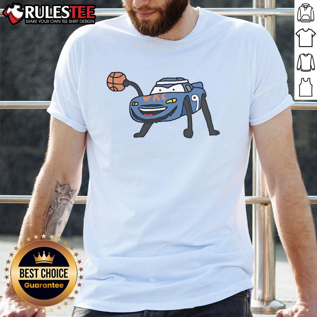 Alt Text: Awesome Alex Cars-Uso OKC Thunder 2025 NBA Champs T-Shirt featuring vibrant team colors and championship graphics.