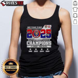 Florida Panthers Hockey logo tank top celebrating the 2025 Eastern Conference Champions in vibrant design.