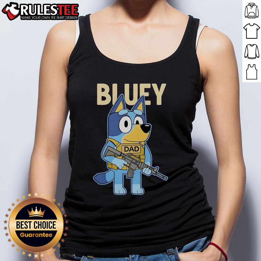 Awesome Bluey Military Tactical Dad Tank Top featuring a stylish design perfect for dads who love adventure and comfort.
