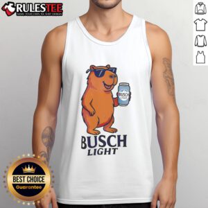 Awesome Capybara Busch Light tank top featuring a playful capybara design, perfect for casual summer wear.