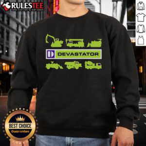 Awesome Devastator sweatshirt featuring a bold graphic design, perfect for casual wear and fans of unique street style.