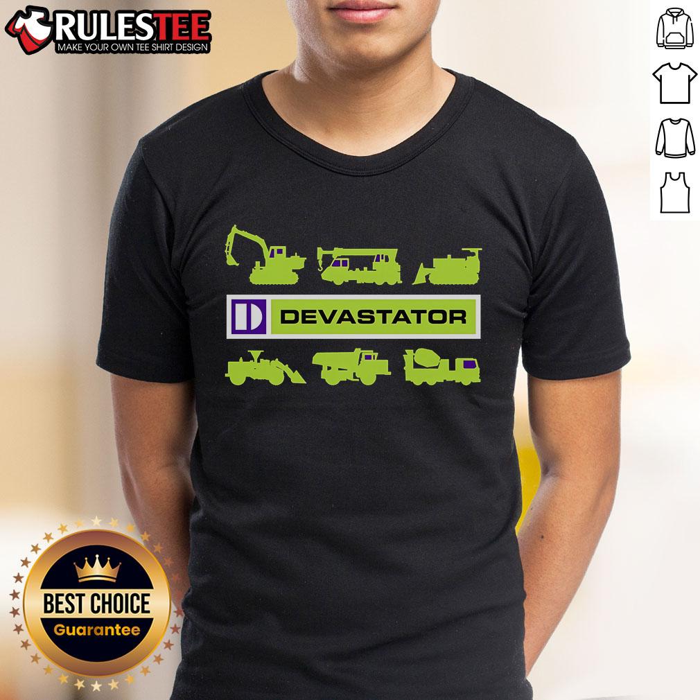Awesome Devastator T-Shirt featuring a bold graphic design, perfect for fans of Transformers and stylish casual wear.
