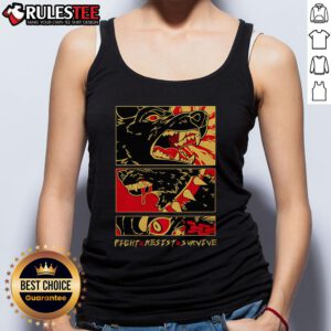 Awesome Fight Resist Survive Dog Tank Top featuring a bold design for active dogs, perfect for summer adventures.