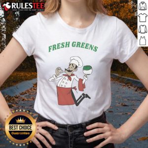 Awesome Fresh Greens Chef Ladies Tee featuring vibrant graphics and a stylish design for culinary enthusiasts.