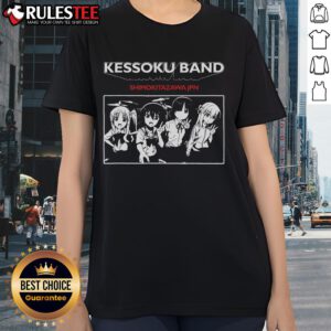 Alt Text: Awesome Kessoku Band tee featuring Bocchi the Rock design, perfect for fans in Shimokitazawa, Japan.