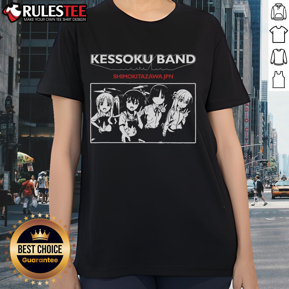Alt Text: Awesome Kessoku Band tee featuring Bocchi the Rock design, perfect for fans in Shimokitazawa, Japan.