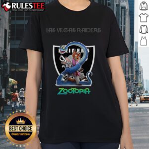 Alt Text: Awesome Las Vegas Raiders Zootopia 2 ladies tee featuring vibrant graphics and a stylish fit for fans.