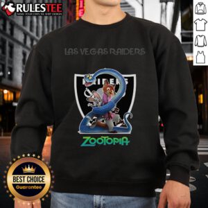 Awesome Las Vegas Raiders Zootopia 2 sweatshirt featuring vibrant graphics and a cozy design for fans.
