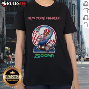 Awesome New York Yankees Zootopia 2 ladies tee featuring vibrant graphics and a stylish design for fans.