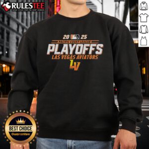 Awesome Pacific Coast League Playoffs 2025 sweatshirt featuring Las Vegas Aviators logo and vibrant team colors.