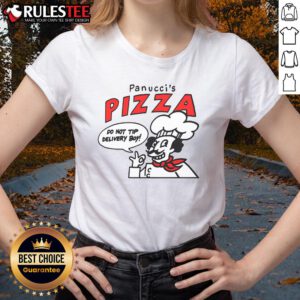 Awesome Panucci's Pizza chef graphic tee design with a humorous 'Do Not Tip Delivery Boy' slogan.