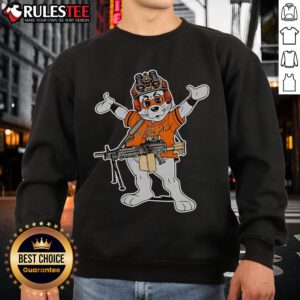 Alt Text: Awesome San Francisco Giants Lou Seal mascot sweatshirt featuring a soldier's helmet design, perfect for fans.