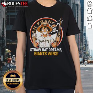 Awesome San Francisco Giants straw hat graphic on a stylish ladies tee celebrating Giants wins and team spirit.