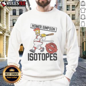 Alt Text: Awesome The Simpsons Springfield Isotopes sweatshirt featuring vibrant team logo and cozy design for fans.