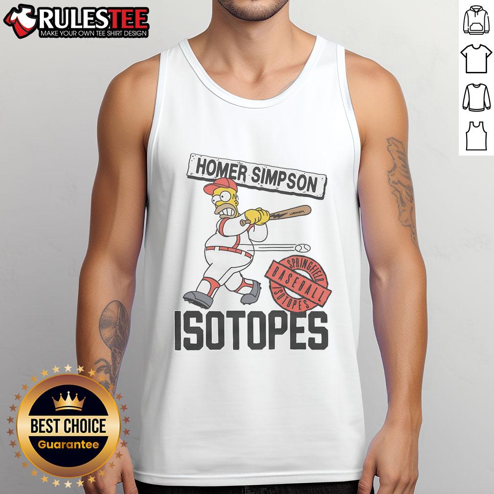 Alt Text: Awesome The Simpsons Springfield Isotopes tank top featuring vibrant graphics and a fun design for fans.