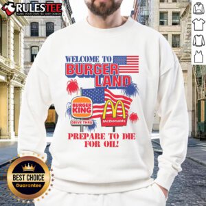 Awesome Welcome to Burgerland Sweatshirt featuring a vibrant design and cozy fit, perfect for burger lovers.