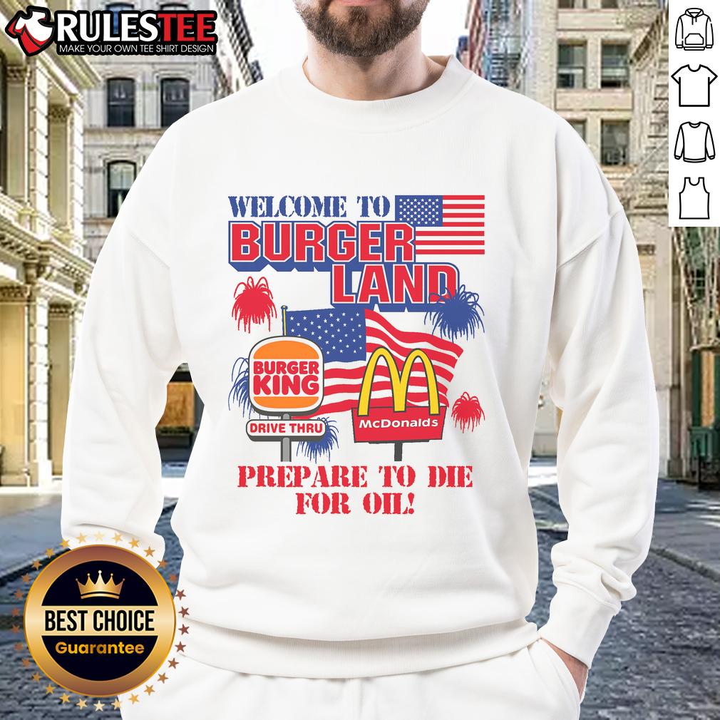 Awesome Welcome to Burgerland Sweatshirt featuring a vibrant design and cozy fit, perfect for burger lovers.