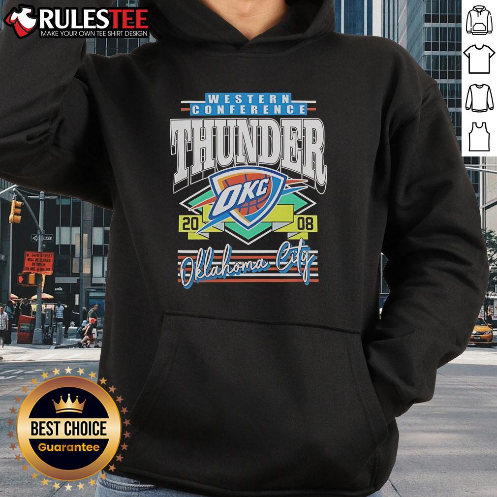 Stylish 2008 Oklahoma City Thunder hoodie showcasing vibrant team colors, perfect for Western Conference fans.