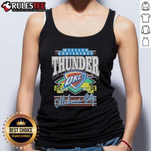 Stylish Oklahoma City Thunder 2008 tank top featuring Western Conference logo, perfect for fans and casual wear.