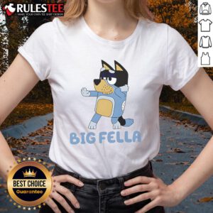 Cute big fella blue dog graphic on a ladies tee, perfect for dog lovers and casual wear.