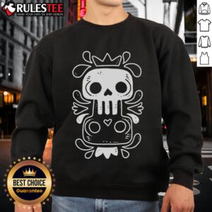 Alt Text: Cute Dos Calaveras skull sweatshirt featuring vibrant designs, perfect for Halloween or casual wear.
