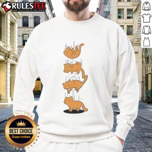 Cute falling cat sweatshirt featuring an adorable cat design, perfect for animal lovers and cozy casual wear.