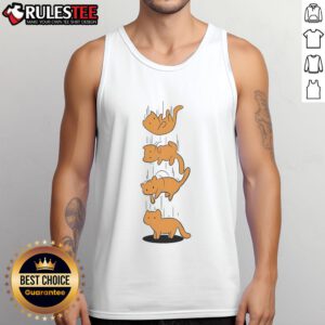 Cute falling cat tank top featuring an adorable cat design, perfect for cat lovers and casual summer wear.