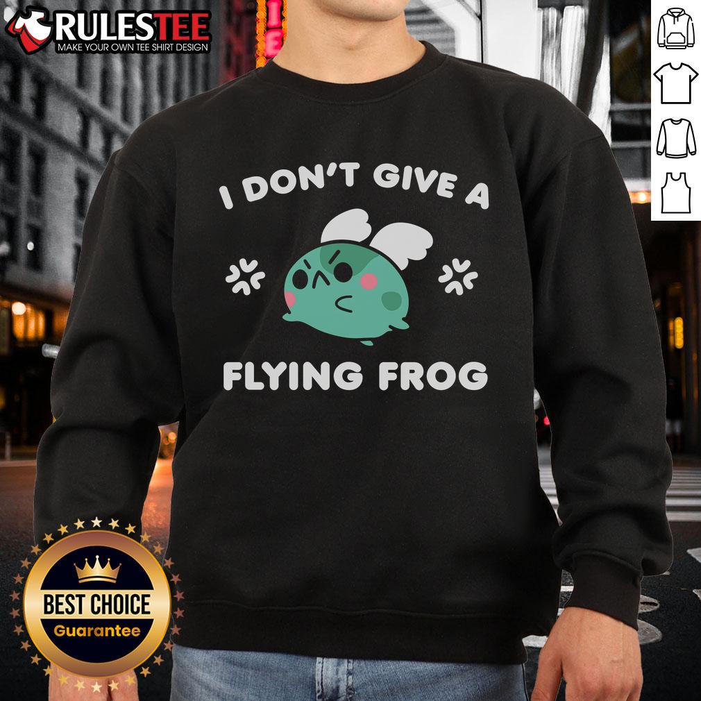 Cute I Don't Give A Flying Frog Sweatshirt featuring a playful frog graphic and vibrant colors, perfect for casual wear.