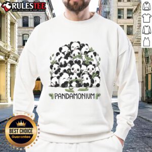 Cute Pandamonium panda sweatshirt featuring an adorable panda graphic, perfect for cozy, casual wear.