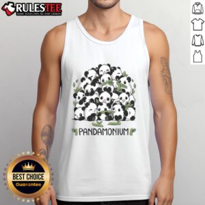 Alt Text: Cute Pandamonium panda tank top featuring an adorable panda graphic, perfect for casual summer outfits.