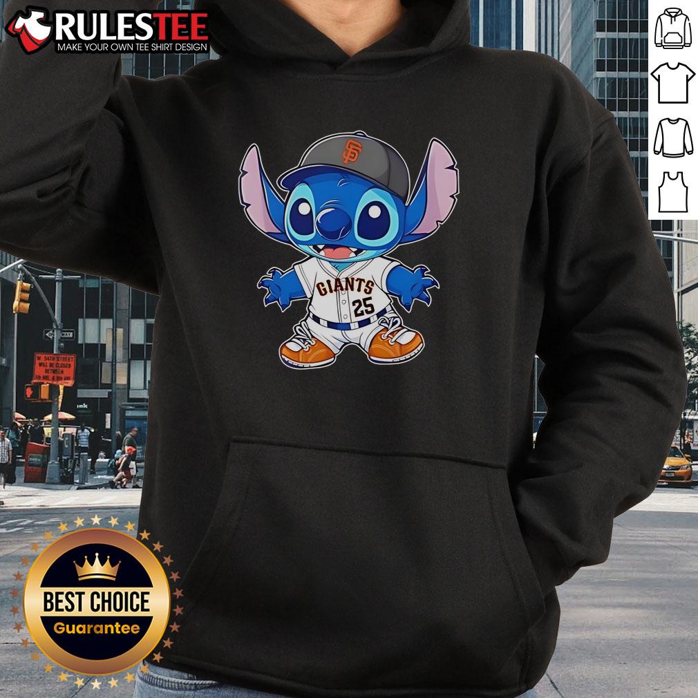 Alt Text: Cute San Francisco Giants X Stitch baseball hoodie featuring vibrant colors and a stylish design for fans.