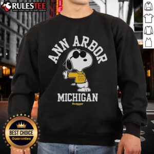 Cute Snoopy Ann Arbor Michigan 2025 Tour sweatshirt featuring vibrant graphics and cozy design for fans.