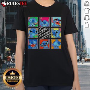 Alt Text: Cute The Ohana Bunch Stitch x The Brady Bunch ladies tee featuring vibrant graphics and a playful design.