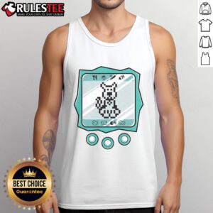 Cute Virtual Doo virtual pet pixel game art on a trendy tank top, perfect for gaming enthusiasts and fashion lovers.