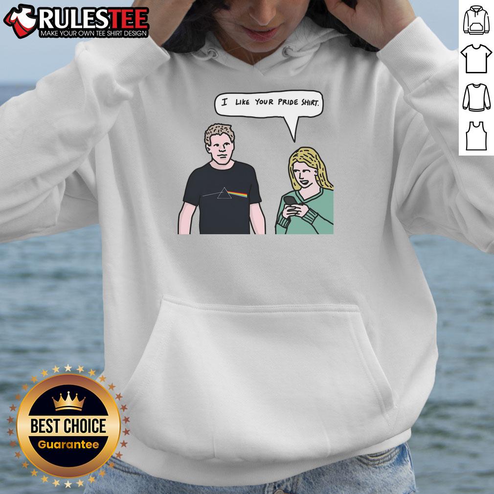 Colorful Funny Meme 'I Like You' Pride Hoodie featuring vibrant LGBTQ+ designs for a fun, inclusive statement.