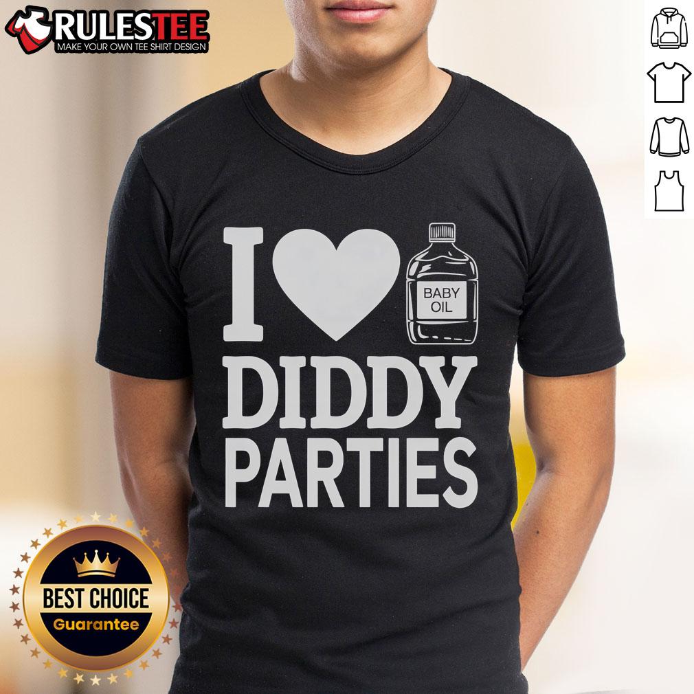 Good I Love Diddy Parties Baby Oil T-Shirt featuring fun graphics for party lovers and fans of Diddy.