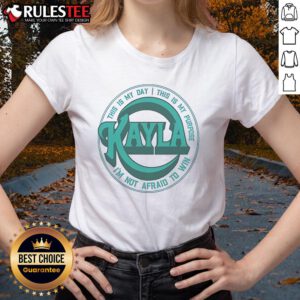 Good Kayla Harrison concert ladies tee featuring 'This Is My Day, This Is My Purpose, I'm Not Afraid to Win' slogan.