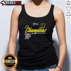 Good Thunder Final 2025 NBA Champions Design Tank Top featuring bold graphics and vibrant colors for basketball fans.