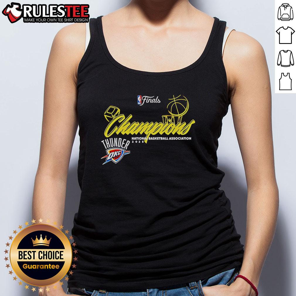 Good Thunder Final 2025 NBA Champions Design Tank Top featuring bold graphics and vibrant colors for basketball fans.