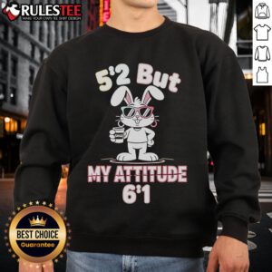 Alt Text: Stylish Nice Bunny 5-2 but My Attitude 6-1 Sweatshirt featuring a cute bunny graphic and trendy design.