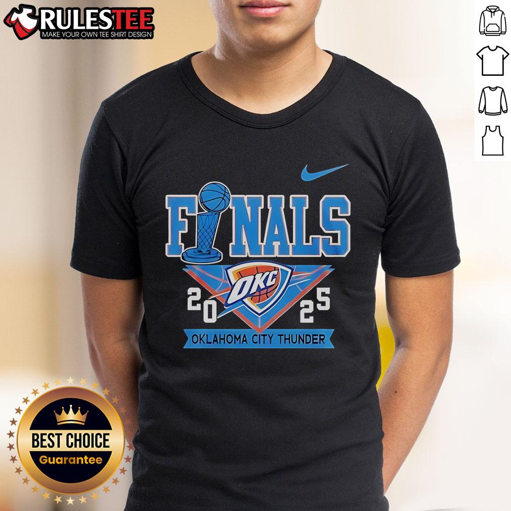 2025 Oklahoma City Thunder T-Shirt featuring bold graphics for fans celebrating the Nice Finals.