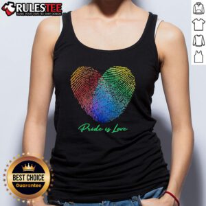 Nice Fingerprint Heart Pride is Love Tank Top featuring a colorful heart design for LGBTQ+ pride celebrations.