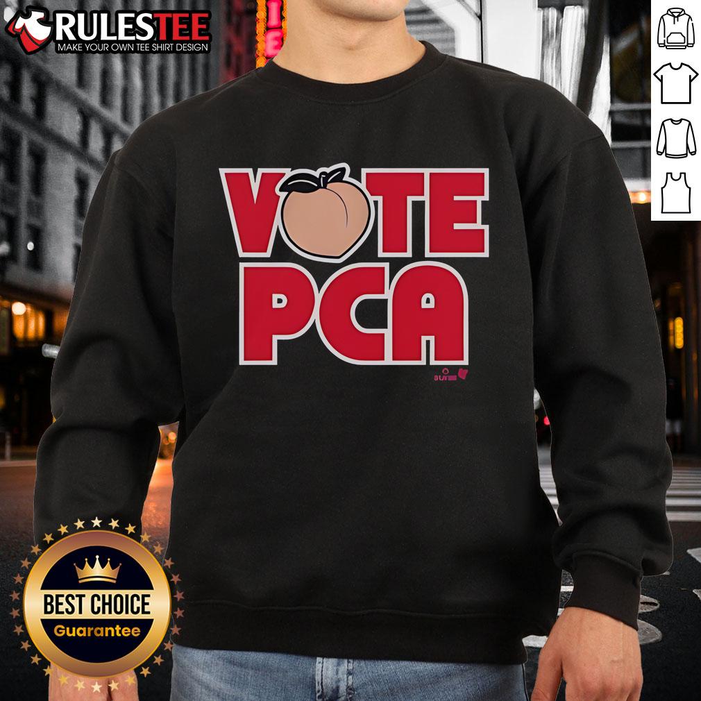 Alt Text: Nice Pete Crow-Armstrong Vote PCA sweatshirt featuring vibrant design for baseball fans and supporters.