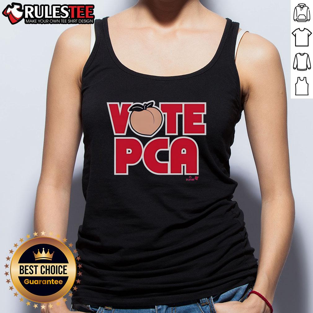 Pete Crow-Armstrong wearing a stylish PCA tank top while voting, showcasing fan support and team spirit.