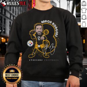 Official Aaron Rodgers black Pittsburgh Steelers Steel City sweatshirt featuring logo and stylish design.