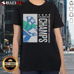 Official Abbotsford Canucks Calder Cup Victory green ladies tee showcasing team pride and style for fans.